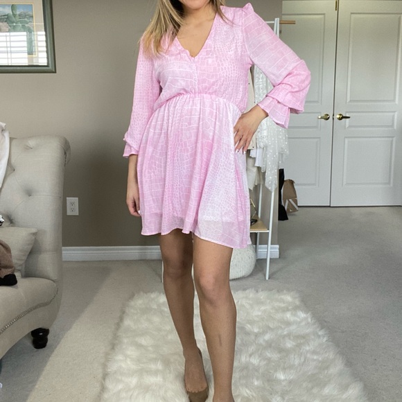 Pink and white pattern swing dress - Picture 1 of 1